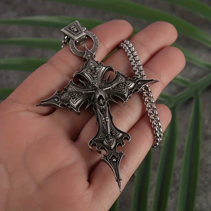 Alt Skeleton Cross Pendant & Necklace