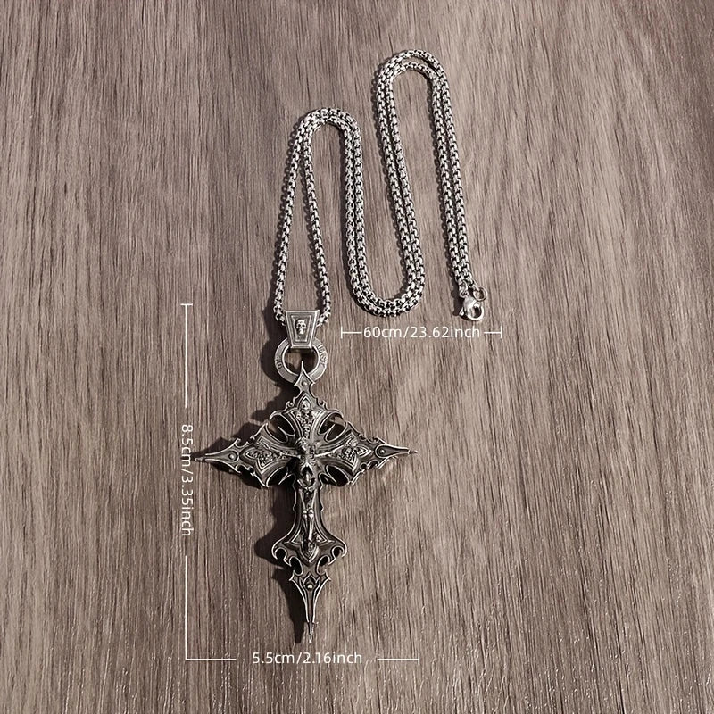 Alt Skeleton Cross Pendant & Necklace